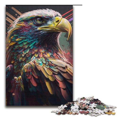 Puzzle 1000 Teile für Erwachsene, Adler-Malpuzzle, Geschenkpapier, Lernspiel, Herausforderungsspielzeug (Größe 38 x 26 cm) von WGLINGX