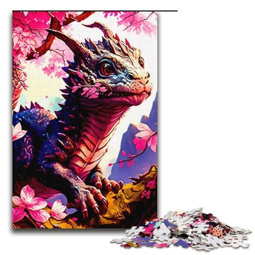 Puzzle 1000 Teile für Erwachsene, Drache+Puzzle, Geschenkpapier, Lernspiel, Herausforderungsspielzeug (Größe 38 x 26 cm) von WGLINGX