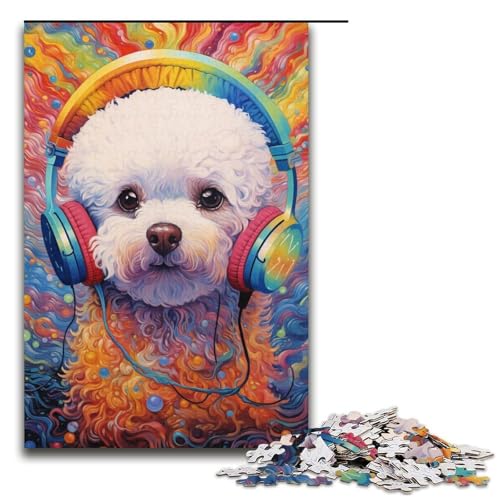 Puzzle 1000 Teile für Erwachsene, Hundepuzzle, Geschenkpapier, Lernspiel, Herausforderungsspielzeug (Größe 38 x 26 cm) von WGLINGX