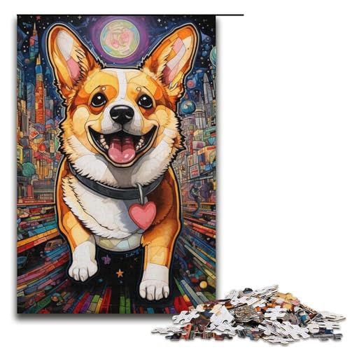 Puzzle 1000 Teile für Erwachsene, Hundepuzzle, Geschenkpapier, Lernspiel, Herausforderungsspielzeug (Größe 38 x 26 cm) von WGLINGX