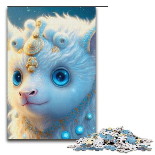 Puzzle 1000 Teile für Erwachsene, süßes Drachenbaby-Puzzle, Geschenkpapier, Lernspiel, Herausforderungsspielzeug (Größe 38 x 26 cm) von WGLINGX