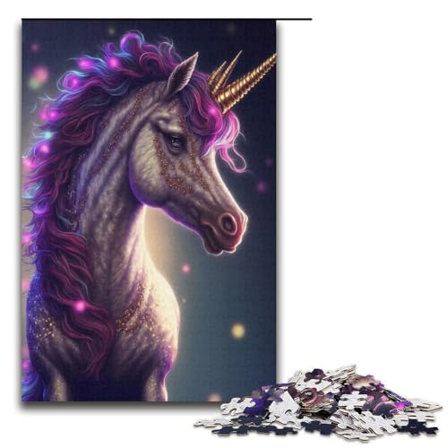 Puzzle 1000 Teile für Erwachsene, süßes Pony-Puzzle, Geschenkpapier, Lernspiel, Herausforderungsspielzeug (Größe 38 x 26 cm) von WGLINGX