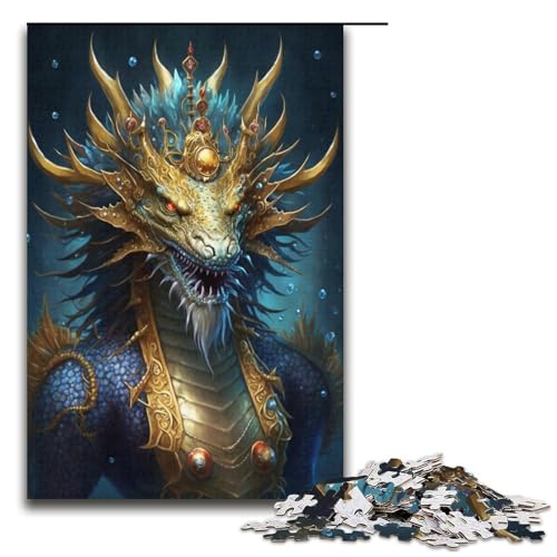 Puzzle mit 1000 Teilen für Erwachsene, Drachenmonster-Puzzle, Geschenkpapier, Lernspiel, Herausforderungsspielzeug (Größe 38 x 26 cm) von WGLINGX
