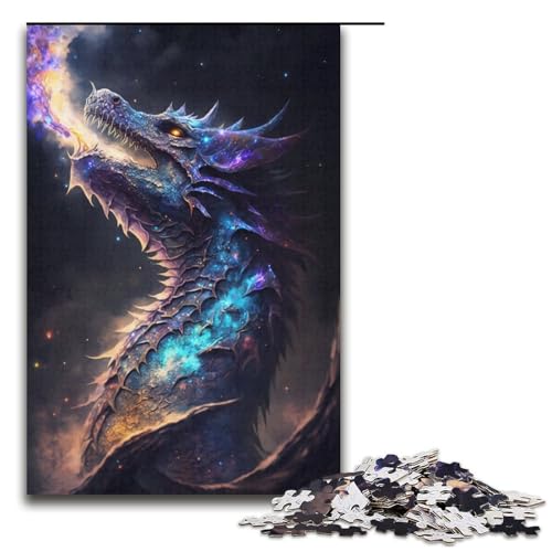 Puzzle mit 1000 Teilen für Erwachsene, Elder Dragons Cosmic Reign Puzzle, Geschenkpapier, Lernspiel, Herausforderungsspielzeug (Größe 38 x 26 cm) von WGLINGX