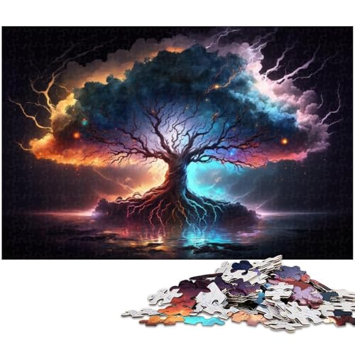 für Erwachsene, 1000-teiliges Baum-Puzzle, Geschenkpapier, Heimdekoration (Größe 38 x 26 cm) von WGLINGX