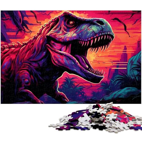 für Erwachsene, 1000-teiliges Dinosaurier-Puzzle, Geschenkpapier, Heimdekoration (Größe 38 x 26 cm) von WGLINGX