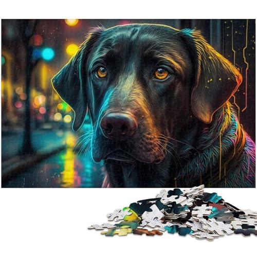 für Erwachsene, 1000-teiliges Fantasy-Labrador-Puzzle, Geschenkpapier, Heimdekoration (Größe 38 x 26 cm) von WGLINGX