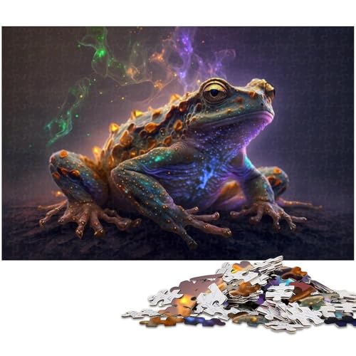 für Erwachsene, 1000-teiliges Frosch-Puzzle, Geschenkpapier, Heimdekoration (Größe 38 x 26 cm) von WGLINGX