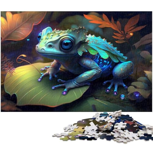 für Erwachsene, 1000-teiliges Frosch-Puzzle, Geschenkpapier, Heimdekoration (Größe 38 x 26 cm) von WGLINGX