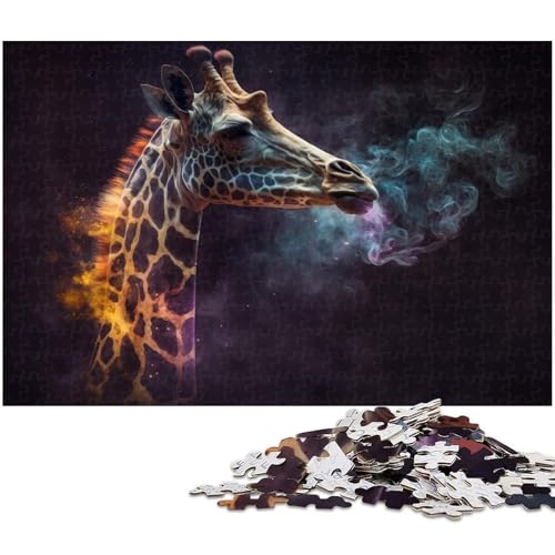 für Erwachsene, 1000-teiliges Giraffennebel-Puzzle, Geschenkpapier, Heimdekoration (Größe 38 x 26 cm) von WGLINGX