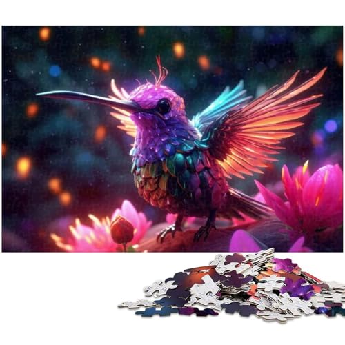 für Erwachsene, 1000-teiliges Kolibri-Puzzle, Geschenkpapier, Heimdekoration (Größe 38 x 26 cm) von WGLINGX