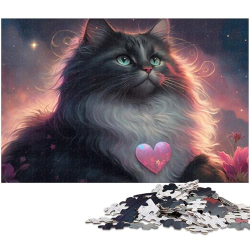 für Erwachsene, 1000-teiliges Liebeskätzchen-Puzzle, Geschenkpapier, Heimdekoration (Größe 38 x 26 cm) von WGLINGX