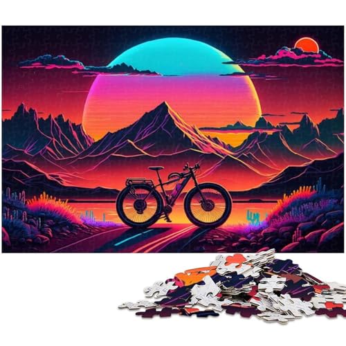 für Erwachsene, 1000-teiliges Mountainbike-Puzzle, Geschenkpapier, Heimdekoration (Größe 38 x 26 cm) von WGLINGX