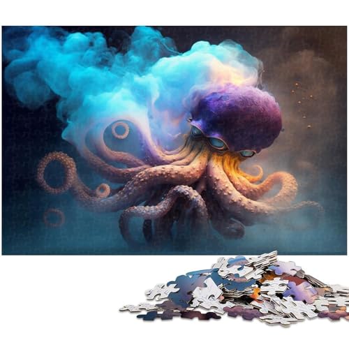 für Erwachsene, 1000-teiliges Oktopus-Puzzle, Geschenkpapier, Heimdekoration (Größe 38 x 26 cm) von WGLINGX