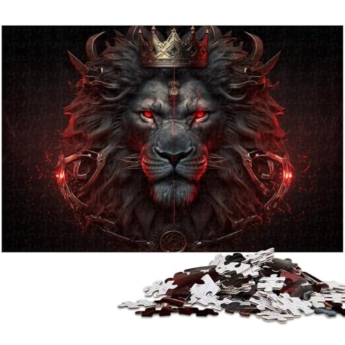 für Erwachsene, 1000-teiliges Puzzle „König der Löwen“, Geschenkpapier, Heimdekoration (Größe 38 x 26 cm) von WGLINGX
