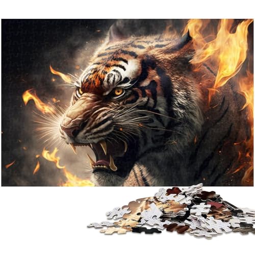 für Erwachsene, 1000-teiliges Puzzle „Magischer Tiger“, Geschenkpapier, Heimdekoration (Größe 38 x 26 cm) von WGLINGX