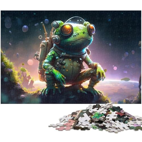 für Erwachsene, 1000-teiliges Puzzle „Planet Frog“, Geschenkpapier, Heimdekoration (Größe 38 x 26 cm) von WGLINGX