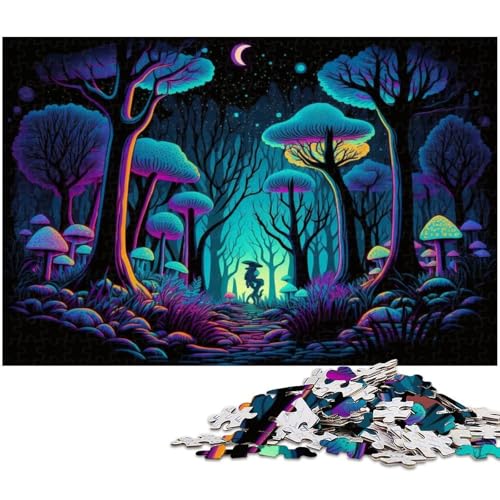 für Erwachsene, 1000-teiliges Puzzle „Zauberpilze“, Geschenkpapier, Heimdekoration (Größe 38 x 26 cm) von WGLINGX