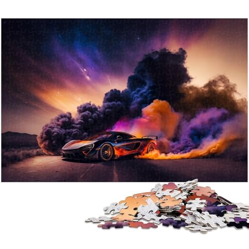 für Erwachsene, 1000-teiliges Puzzle mit coolem Sportwagen, Geschenkpapier, Heimdekoration (Größe 38 x 26 cm) von WGLINGX