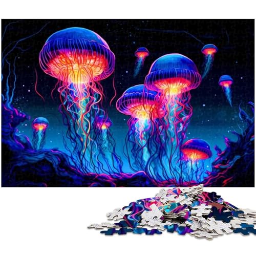 für Erwachsene, 1000-teiliges Quallen-Puzzle, Geschenkpapier, Heimdekoration (Größe 38 x 26 cm) von WGLINGX