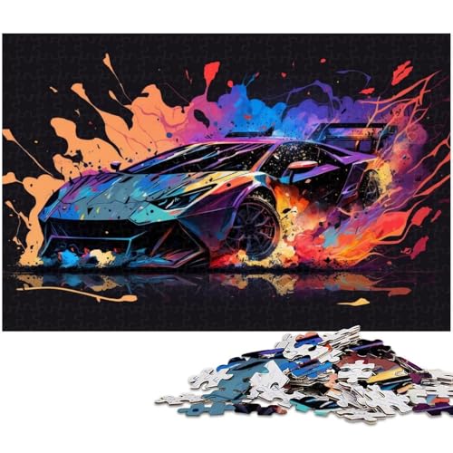 für Erwachsene, 1000-teiliges Sportwagen-Puzzle, Geschenkpapier, Heimdekoration (Größe 38 x 26 cm) von WGLINGX