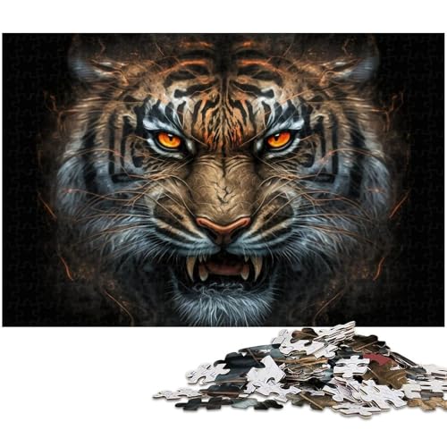 für Erwachsene, 1000-teiliges Tiger-Puzzle, Geschenkpapier, Heimdekoration (Größe 38 x 26 cm) von WGLINGX