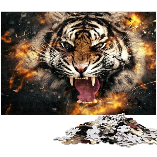 für Erwachsene, 1000-teiliges Tiger-Puzzle, Geschenkpapier, Heimdekoration (Größe 38 x 26 cm) von WGLINGX