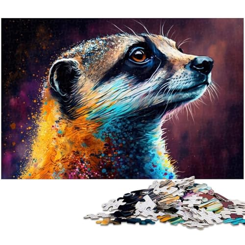 für Erwachsene, 1000-teiliges buntes Erdmännchen-Puzzle, Geschenkpapier, Heimdekoration (Größe 38 x 26 cm) von WGLINGX