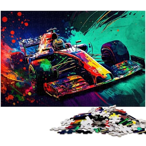 für Erwachsene, 1000-teiliges buntes Rennauto-Puzzle, Geschenkpapier, Heimdekoration (Größe 38 x 26 cm) von WGLINGX