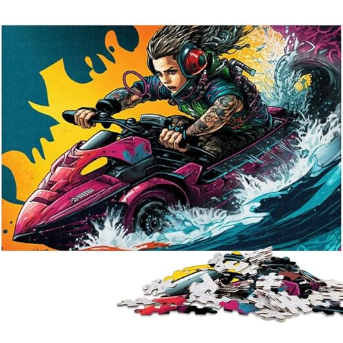 für Erwachsene, 1000-teiliges buntes Yacht-Puzzle, Geschenkpapier, Heimdekoration (Größe 38 x 26 cm) von WGLINGX