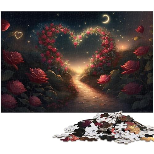 für Erwachsene, 1000-teiliges herzförmiges Meerespuzzle, Geschenkpapier, Heimdekoration (Größe 38 x 26 cm) von WGLINGX