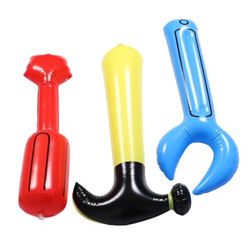 WHAMVOX 1 Set Aufblasbarer Bauhammer, Schraubenschlüssel, Schraubendreher, Lustiges Und Sicheres Rollenspielspielzeug Für Kinder Für Geburtstagsfeiern Und Familienfeiern von WHAMVOX