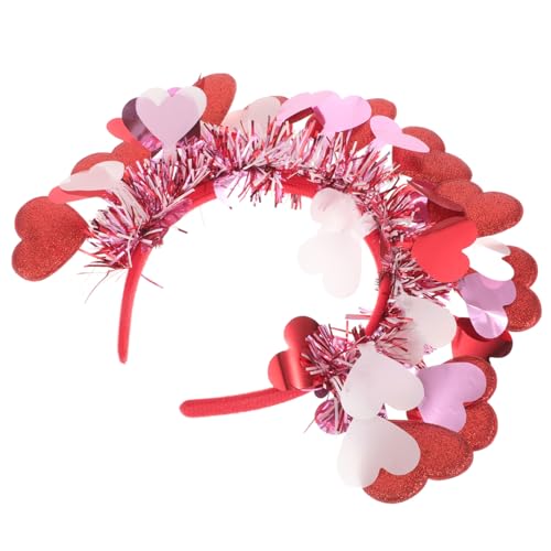 WHAMVOX 10 Stück Teiliges Rotes Herz-haarband mit Funkelndem Glitzer Bequemes Stirnband für Valentinstag Hochzeit Party und Festliche Anlässe Stilvolles Accessoire für Damen und Mädchen von WHAMVOX
