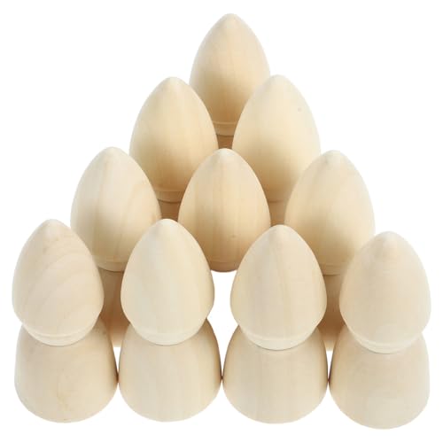 WHAMVOX 10 Stück Teiliges Unbemalte Holzpuppen Naturbelassene Steckpuppen zum Bemalen DIY holzfiguren für Erwachsene Kreatives Bastelset für Malprojekte und Dekoration von WHAMVOX