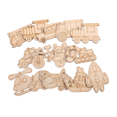WHAMVOX 100 Stück Leere Holzscheiben Zum Thema Transport, DIY, Unbehandelte Holzausschnitte Für Kinder, Malen, Basteln Und Heimdekoration von WHAMVOX