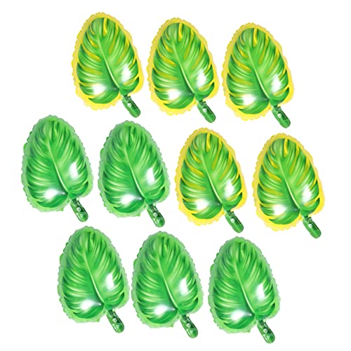 WHAMVOX 10st Hawaii-verzierung Grünes Helium Palmblatt-ballon Monstera-blattballons Tropische Blattballons Hawaii-ballons Grüner Schildkrötenblattballon Kind Aluminiumfolie Geschenk Wild von WHAMVOX