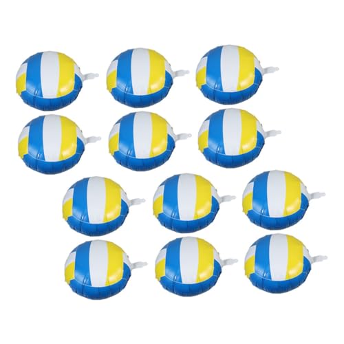 WHAMVOX 12 Stück Teiliges Volleyball Sportliche Partydekoration in Blau gelb Langlebige Aluminiumfolie Vielseitig als Dekoration und Fotorequisite für Volleyball geburtstagsfeiern von WHAMVOX