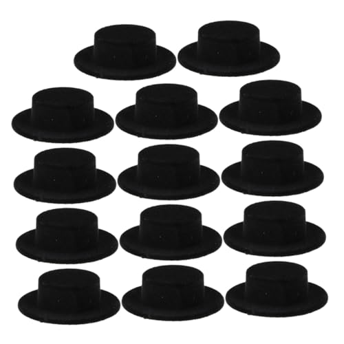 WHAMVOX 15 Stück Teiliges Miniatur Puppenhüte aus Schwarzem Filz für DIY Bastelarbeiten Handgefertigte Mini Hüte für Weihnachts Halloween-Dekoration Geeignet für Puppen und Cosplay von WHAMVOX