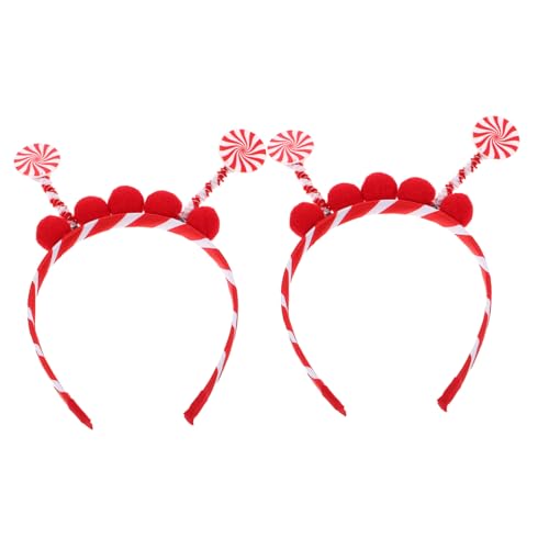 WHAMVOX 2 Stück Candy Cane und Lollipop Haarreifen für Dekorative Halloween und Weihnachts Kostüm-accessoires Leichte und Bequeme Faschings-haarbänder für Festliche Party Outfits von WHAMVOX