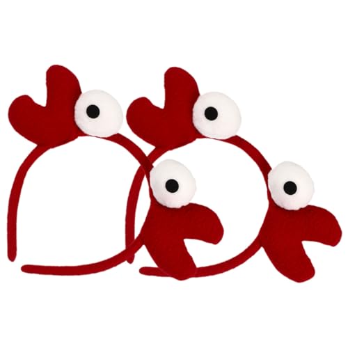 WHAMVOX 2 Stück Halloween Stirnband Leichtes Damen Kopfschmuck mit Roter Krebs-Motiv Komfortabel Kreatives Cosplay-accessoire für Halloween Party Auffälliges Haarband für Frauen von WHAMVOX