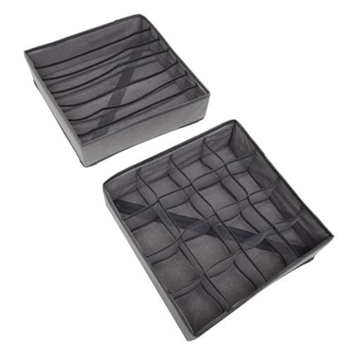 WHAMVOX 2 Stück Teiliges Unterwäsche organizer aus Robustem Waschbarem Netzstoff Faltbare Aufbewahrungsboxen Fächern für Socken Bhs und Kleine Kleidungsstücke zur Schrank von WHAMVOX
