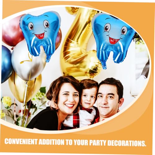 WHAMVOX 2 Stück Teiliges Zahn luftballon Widerstandsfähiger Aluminiumfolie Zahnförmige Partydeko für Babyparty Zahnarzt motto Einfache Handhabung Dekorativ für Kindergeburtstag und von WHAMVOX