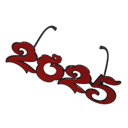 WHAMVOX 2025 Brille Partybrille Silvesterbrille 2025 Glitzerbrille Trendy Erwachsene Led 2025 Neujahrsbrille Dekoration Frohes Neues Jahr Brille Weihnachtsbrille Jahre Für Feier Rot Stk von WHAMVOX