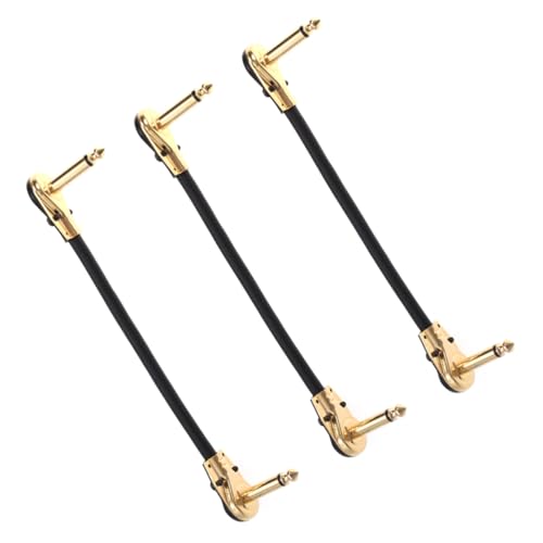 WHAMVOX 3 STÜCKE Teiliges Instrumentenkabel Rechtwinkliges Gitarren Basskabel mit Vergoldeten Klinkensteckern Doppelt Geschirmt Niedrigkapazitiv und Geräuscharm für Effektpedale und von WHAMVOX