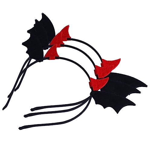 WHAMVOX 3 Stück Halloween Haarklammer Teufelshörner Rotes Stirnband für Festlicher Kopfschmuck Leichtes Bequemes Halloween Accessoire für Kostümparty und Familienfeier von WHAMVOX