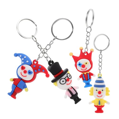 WHAMVOX 4 Stück Teiliges Clown Schlüsselanhänger Kleine Rucksack Anhänger Dekorative Taschen Charms Auffällige und Niedliche Schlüsselanhänger für Partytüten und Alltag Langlebig und von WHAMVOX