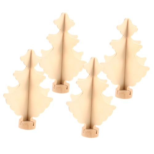 WHAMVOX 4 Stück Teiliges Kleine Holz-weihnachtsbaum-deko zum Bemalen DIY Unvollendete Holz-bastelmodelle Vielseitige Weihnachtsdekoration für Kreative Handarbeitsprojekte von WHAMVOX