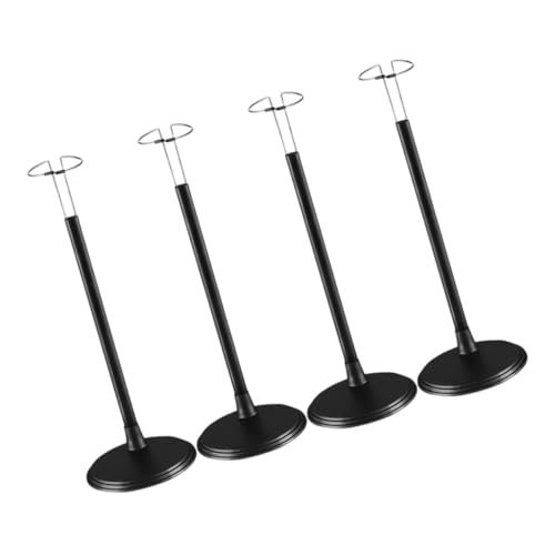 WHAMVOX 4 Stück Verstellbare Puppenständer Schwarz Robustes Material Stabile Halterung Puppen Sammler Display Zubehör Einfache Montage Puppenhauszubehör von WHAMVOX