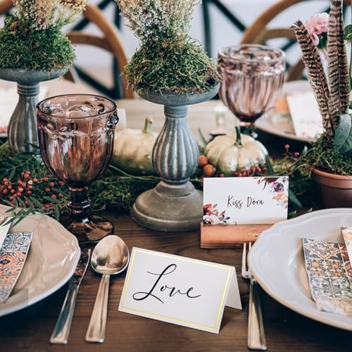 WHAMVOX 40 Stück Tischkarten Hochzeit mit Goldfolie Rand Blanko Platzkarten aus Hochwertigem Papier Vielseitige Sitzkarten für Dinnerparty Beschriftbar Edle Tischdekoration für Besondere WHAMVOX 40 Stück Tischkarten Hochzeit mit Goldfolie Rand Blanko Platzkarten aus Hochwertigem Papier Vielseitige Sitzkarten für Dinnerparty Beschriftbar Edle Tischdekoration für Besondere von WHAMVOX