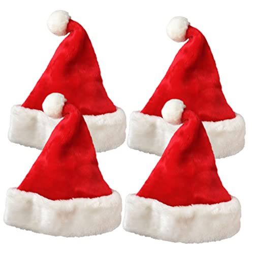 WHAMVOX Weihnachtsmütze 4er Set Klassische Dicke Üsch Santa Hüte Für Neujahrsfeiern Lustige Für Erwachsene Und Gemütliche Weihnachtskopfbedeckung Santa Hats WHAMVOX Weihnachtsmütze 4er Set Klassische Dicke Üsch Santa Hüte Für Neujahrsfeiern Lustige Für Erwachsene Und Gemütliche Weihnachtskopfbedeckung Santa Hats von WHAMVOX